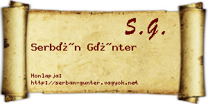 Serbán Günter névjegykártya